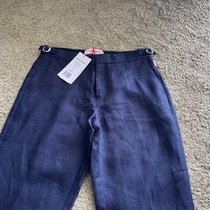 GRIFFON LINEN
Navy Tailored Fit Linen Trousers - totally new